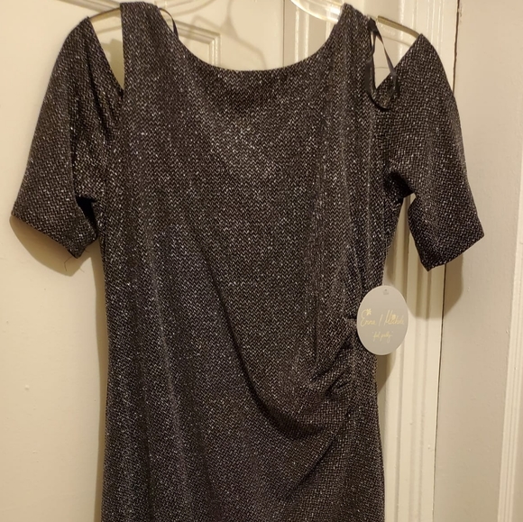 Emma & Michele Dresses & Skirts - NWT Black Sparkly Short Sleeve Midi Party Dress